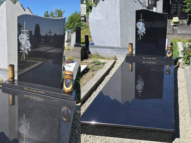 Výroba jednohrobu z prémiové černé žuly | Žulové jednohroby
