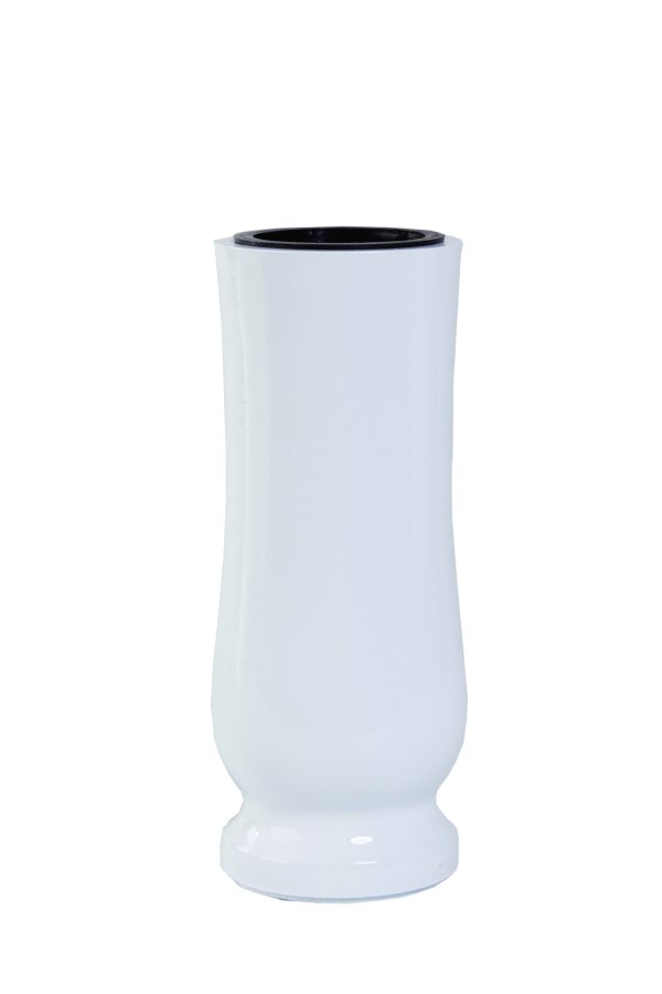 Náhrobní váza White 22 x 9 cm