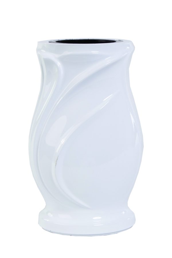 Náhrobní váza White 22 x 14 cm