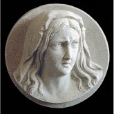 Kamenná náhrobní dekorace - plastika Panny Marie (Madony)